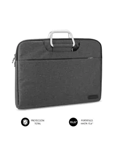 Maletín Subblim Business Laptop Sleeve para Portátiles hasta 15.6"/ Cinta para Trolley/ Gris