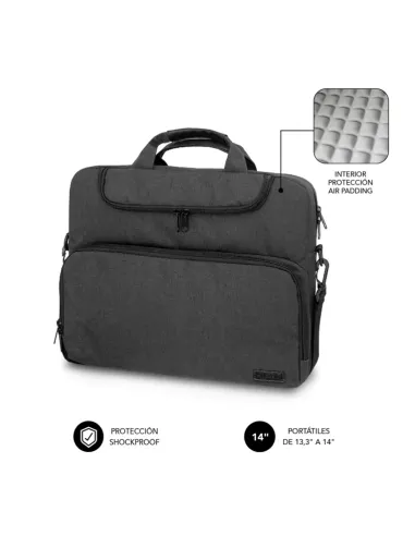 SUBBLIM Maletín Ordenador Air Padding Laptop bag 13,3-14" Gris Oscuro