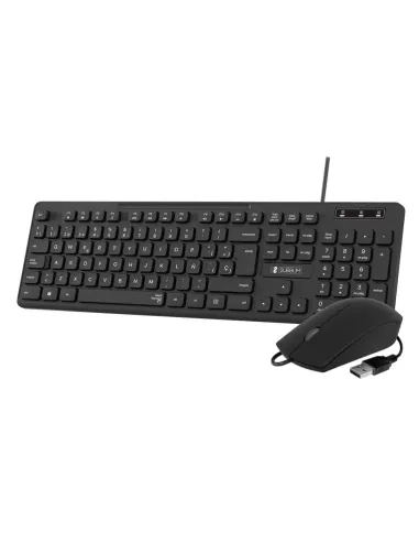 SUBBLIM Teclado Ergonómico y ratón Combo Business Slim Silencioso con cable USB