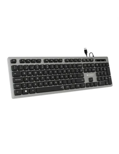 SUBBLIM Teclado Ergonómico con cable USB Plano Silencioso Gris/Negro Ergo