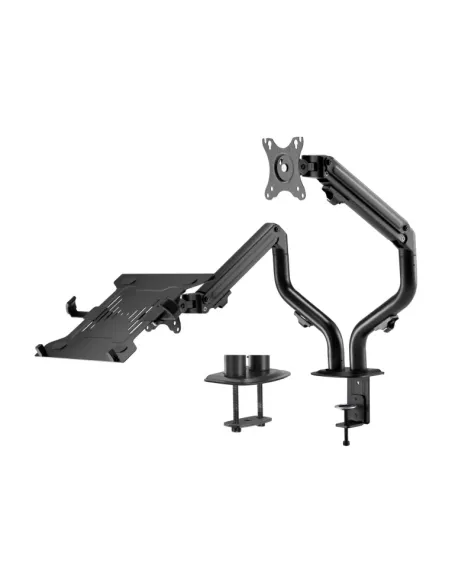 AISENS Soporte de Mesa Contrapeso Giratorio e Inclinable para Portatil y Monitor/TV 8Kg de 17-32, Negro