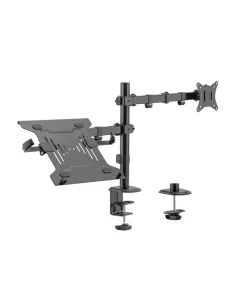 AISENS Soporte de Mesa Giratorio e Inclinable para Portatil y Monitor/TV 9Kg de 17-32, Negro