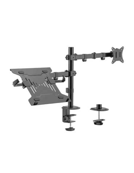 AISENS Soporte de Mesa Giratorio e Inclinable para Portatil y Monitor/TV 9Kg de 17-32, Negro