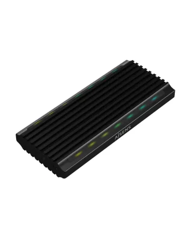 AISENS Caja Externa M.2 RGB Gaming ASM2-RGB012B SATA/NVMe A USB3.1 Gen2, Negra