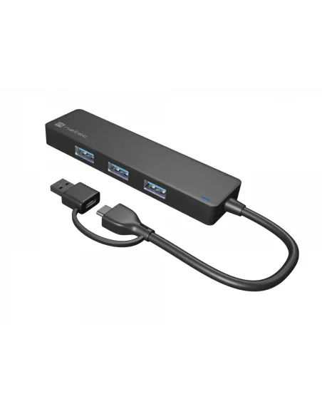 HUB NATEC MAYFLY USB-C 3.0 4 PUERTOS + ADAPTADOR USB-A