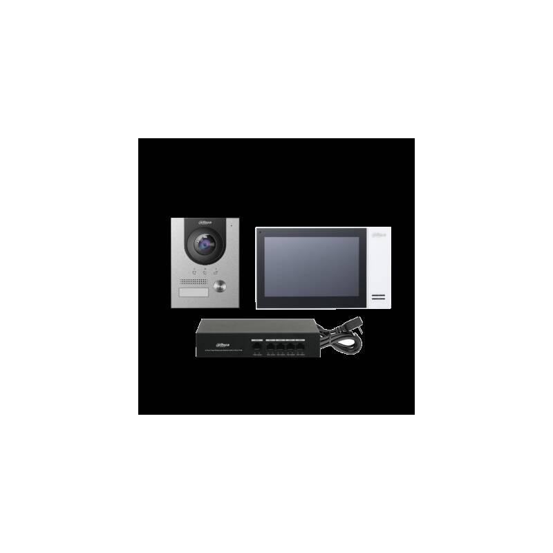 Dahua Technology DHI-KTP01L(S) sistema de intercomunicación de video 2 MP 17,8 cm (7") Aluminio, Negro, Blanco
