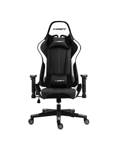 DRIFT DR175 Silla para videojuegos universal Asiento acolchado Negro, Blanco