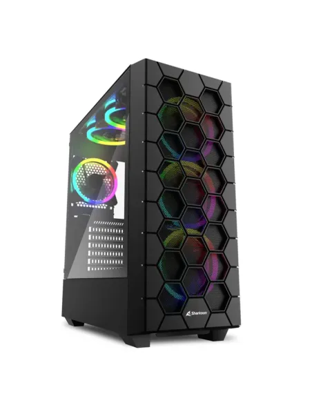 CAJA ATX SHARKOON RGB HEX 2XUSB3.0 SIN FUENTE NEGRO