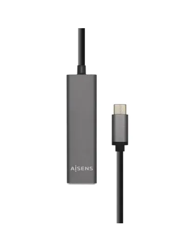 AISENS Hub USB 3.1 USB-C, USB-C/M - 4 x Tipo A/H, Gris, 15 cm