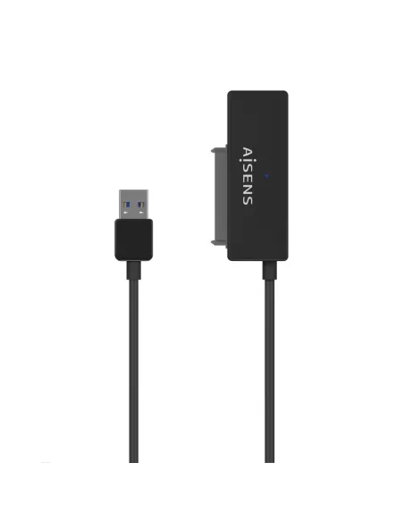 AISENS Adaptador ASE-35A01B SATA a USB-A USB 3.0/USB3.1 GEN1 para Discos Duros 2.5″ y 3.5″ con Alimentador, Negro
