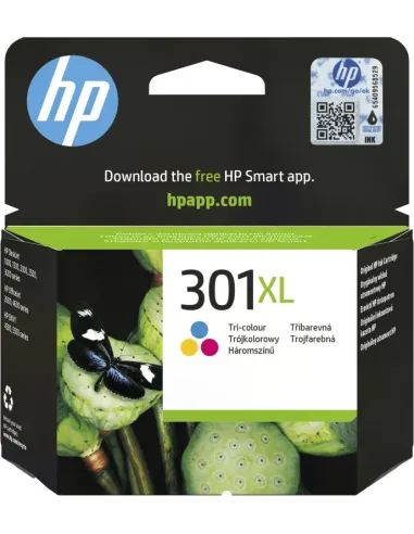 HP Cartucho de tinta original HP 301XL de alta capacidad Tri-color