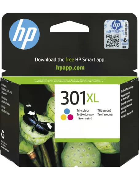 HP Cartucho de tinta original HP 301XL de alta capacidad Tri-color