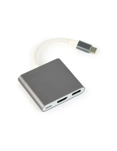 MULTIADAPTADOR GEMBIRD USB TIPO C, GRIS ESPACIAL