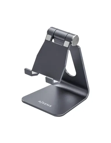 AISENS Soporte De Sobremesa Tamaño M Ajustable (1 Pivote) Para Movil / Tablet, Gris