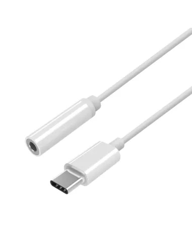 AISENS Conversor USB-C a audio estilo Apple, USB-C/M-Jack 3.5/H, Blanco, 15 cm