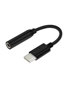 AISENS Conversor USB C a Audio, USB C/M - jack 3.5/H, Negro, 15cm