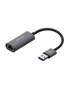 AISENS Conversor USB 3.0 A Ethernet Gigabit 10/100/1000 Mbps, Gris, 15cm