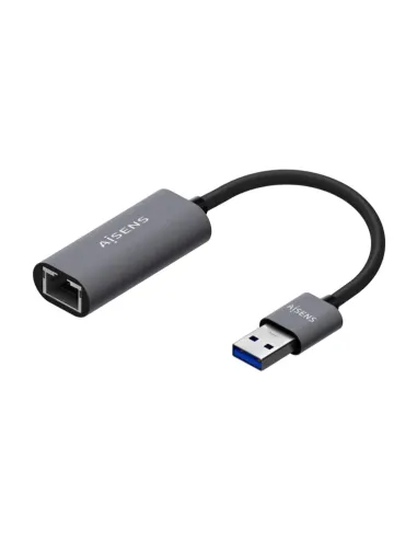 AISENS Conversor USB 3.0 A Ethernet Gigabit 10/100/1000 Mbps, Gris, 15cm