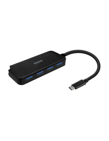 AISENS Hub USB 3.1 USB-C, USB-C/M-4x Tipo A/H, Negro, 15cm