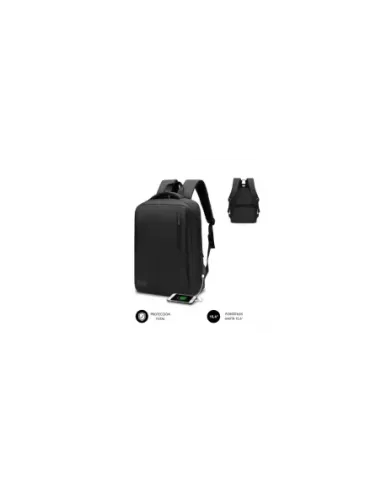 SUBBLIM City Backpack Mochila para portátil 15.6", Poliéster Oxford, Negra