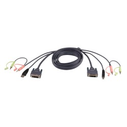 ATEN Cable KVM DVI-I single link USB de 1,8 m