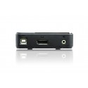 ATEN Switch KVM DisplayPort Audio USB de 2 puertos (compatible con 4K, cables incluidos)