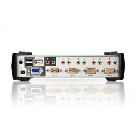 ATEN Switch KVMP™ VGA Audio PS 2-USB de 4 puertos con OSD