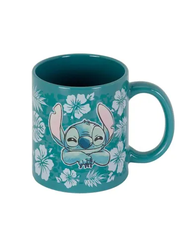 Taza karactermania disney stitch flores azules