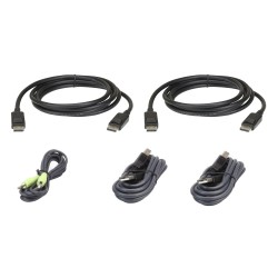 ATEN Kit de cable para KVM seguro DisplayPort dual display USB de 1,8 m