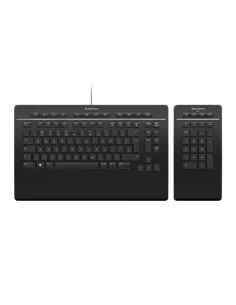 3Dconnexion Keyboard Pro with Numpad teclado Oficina USB + RF Wireless + Bluetooth QWERTZ Alemán Negro