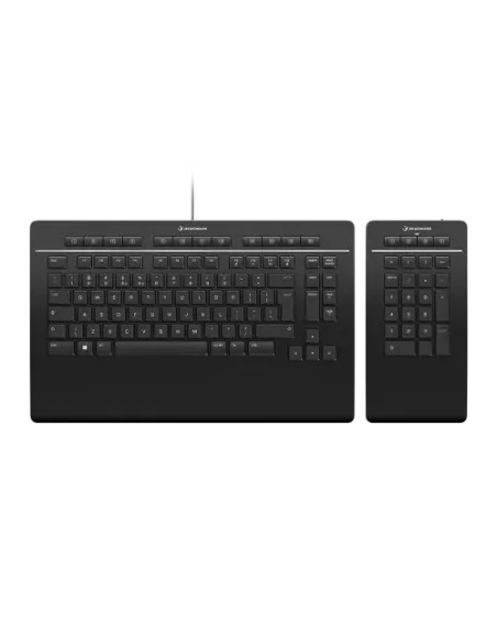 3Dconnexion Keyboard Pro with Numpad teclado Oficina USB + RF Wireless + Bluetooth QWERTZ Alemán Negro