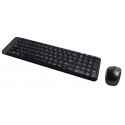 Logitech Wireless Combo MK220 teclado Ratón incluido RF inalámbrico QWERTY Internacional de EE.UU. Negro