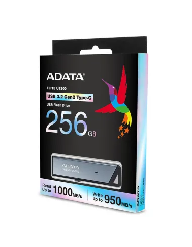 ADATA UE800 unidad flash USB 256 GB USB Tipo C 3.2 Gen 2 (3.1 Gen 2) Plata