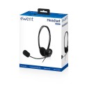 Ewent EW3567 auricular y casco Auriculares Alámbrico Diadema Llamadas Música Negro