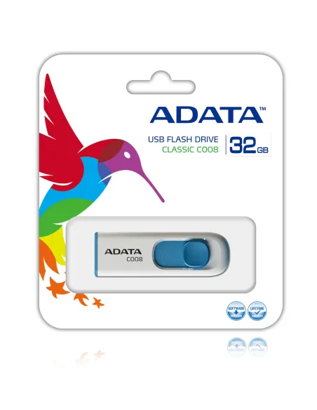 ADATA 32GB C008 unidad flash USB USB tipo A 2.0 Azul, Blanco