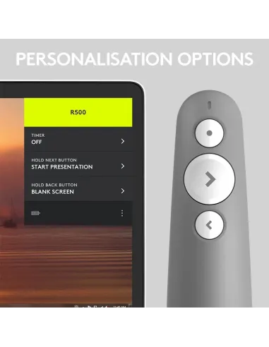 Logitech R500 apuntador inalámbricos Bluetooth RF Gris