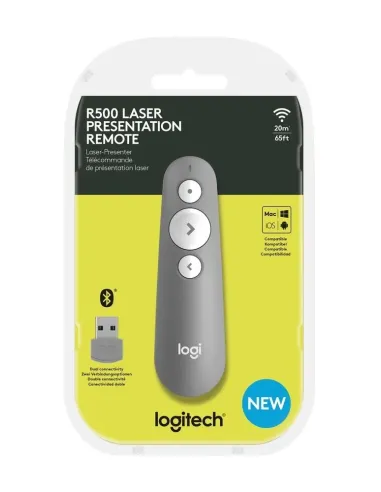 Logitech R500 apuntador inalámbricos Bluetooth RF Gris