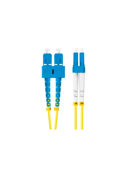 Latiguillo fibra optica sc - upc a lc - upc lanberg 1m mono duplex g657a1 lszh amarillo