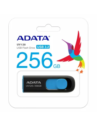 ADATA UV128 unidad flash USB 256 GB USB tipo A 3.2 Gen 1 (3.1 Gen 1) Negro, Azul