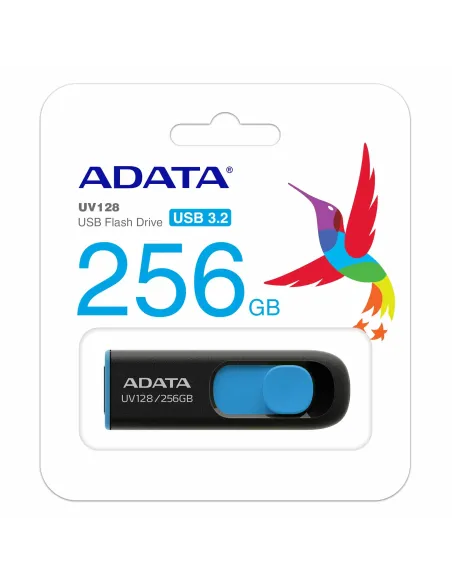 ADATA UV128 unidad flash USB 256 GB USB tipo A 3.2 Gen 1 (3.1 Gen 1) Negro, Azul