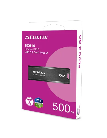 ADATA SC610 500 GB USB tipo A 3.2 Gen 2 (3.1 Gen 2) Negro
