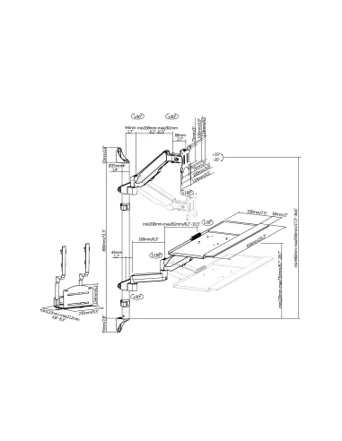 Equip 650170 soporte y montura para estación de trabajo PC todo en uno 8 kg Negro 43,2 cm (17") 81,3 cm (32")