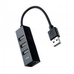 Nanocable Hub USB 2.0 con 4 Puertos de USB 2.0, USB-A/M-USB 2.0/H, Negro, 15 cm