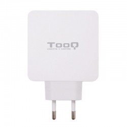 TooQ Cargador de Pared doble puerto USB-C PD + USB A QC3.0, 48W