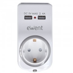Ewent EW1225 cargador de dispositivo móvil  Color Blanco Interior