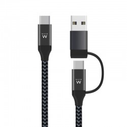 Ewent EW9918 cable USB 1 m USB 3.2 Gen 1 (3.1 Gen 1) USB C Color Negro