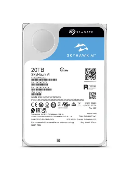 Seagate SkyHawk AI disco duro interno 16 TB 7200 RPM 512 MB 3.5" Serial ATA III