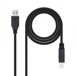 Nanocable 10.01.0802-BK cable USB 2 m USB 3.2 Gen 1 (3.1 Gen 1) USB A USB B Negro