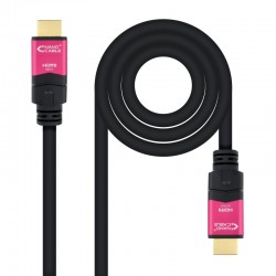 Nanocable 10.15.3725 cable HDMI 25 m HDMI tipo A (Estándar) Negro, Rosa