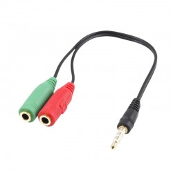 Ewent EC1640 cable de audio 0,15 m 3,5mm 2 x 3.5mm Color Negro, Verde, Rojo